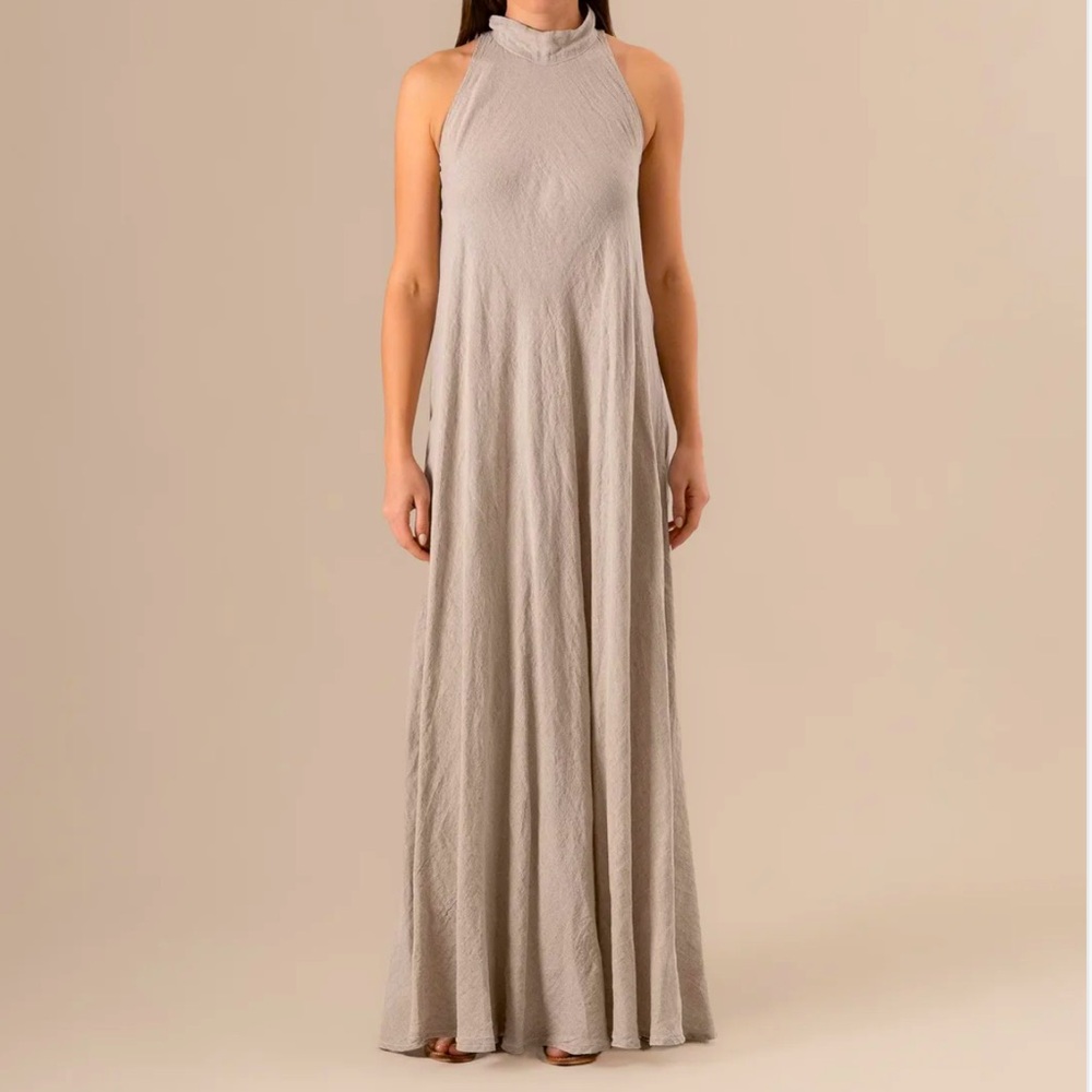 Elegant Gray Maxi Dress